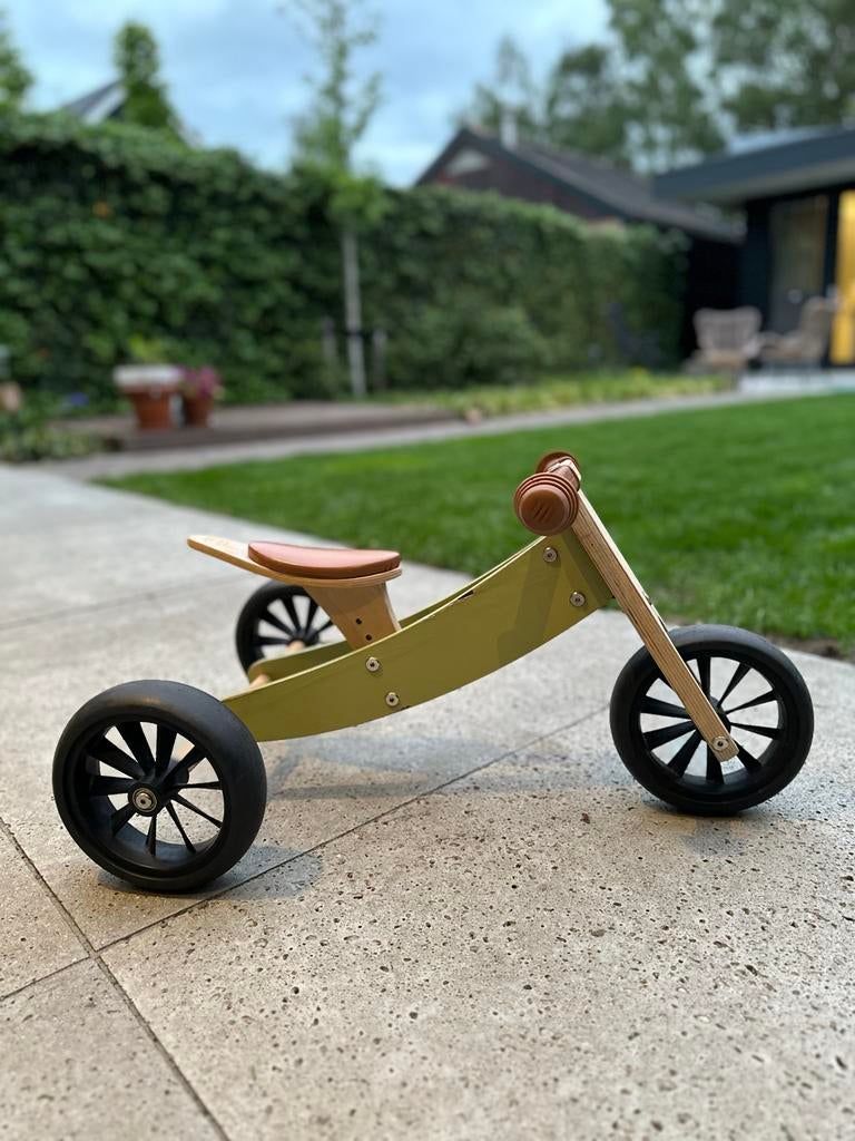 Zeer nette loopfiets voor peuters - Groen met bruin, Kinderen en Baby's, Speelgoed | Buiten | Voertuigen en Loopfietsen, Ophalen