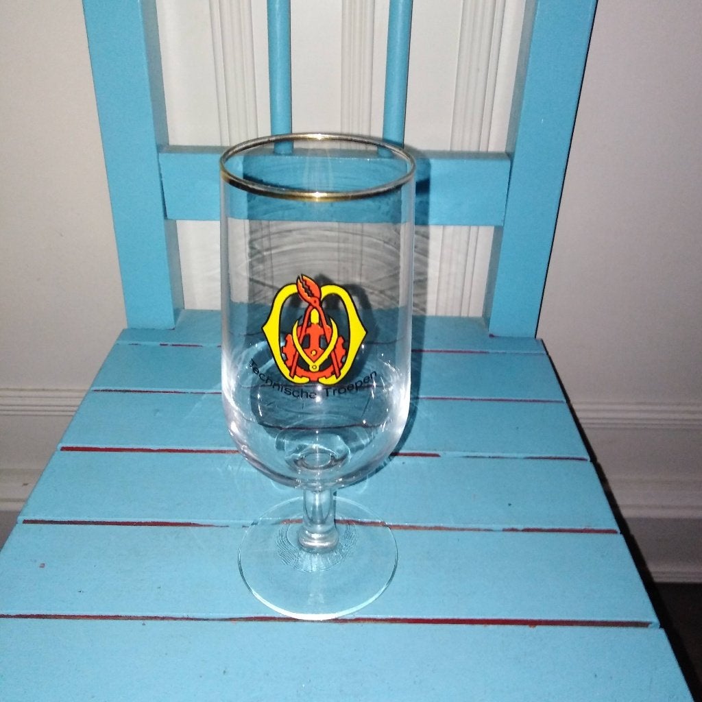 Glas met logo Technische Troepen, Verzamelen, Ophalen, Landmacht, Nederland, Overige typen