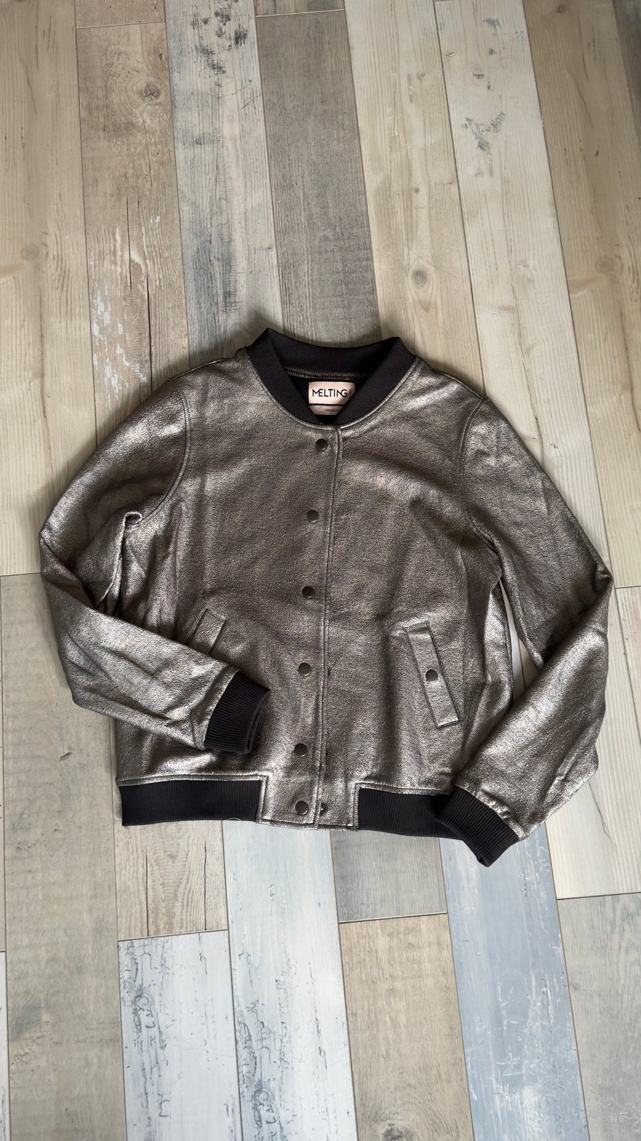 Mooi Melting bomber jas maat M, Ophalen of Verzenden, Zo goed als nieuw, Maat 38/40 (M), Zwart