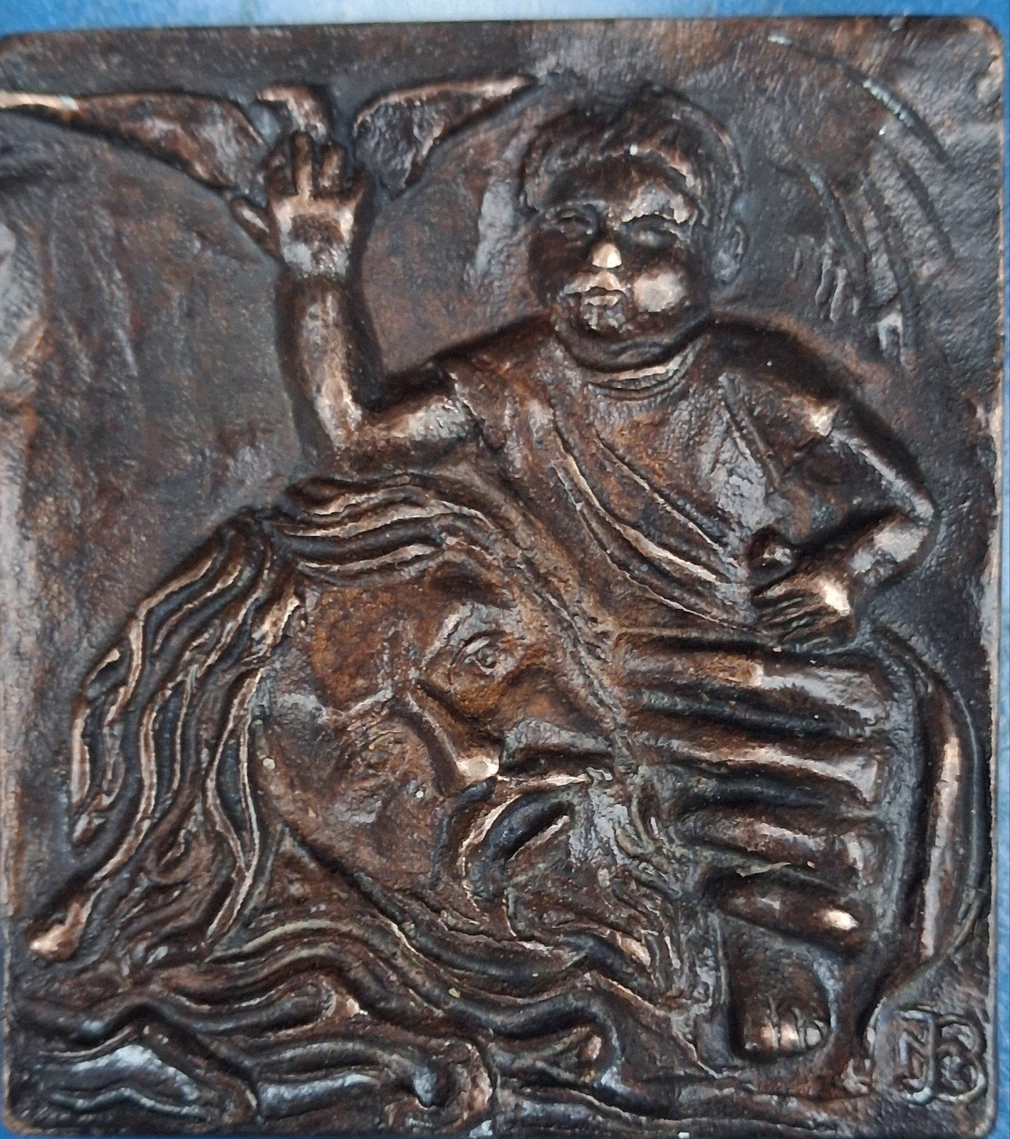Jean & Marianne Bremers. Dubbelzijdige bronzen reliëf.  1986, Ophalen of Verzenden