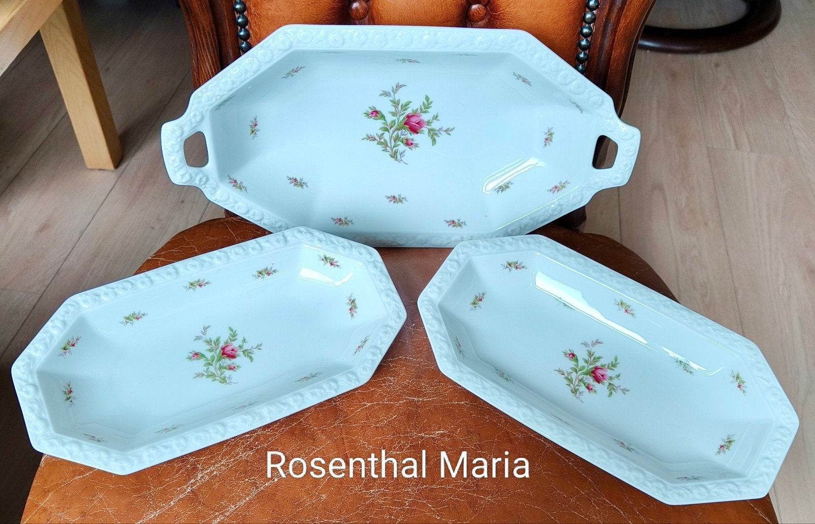Rosenthal Maria Rozen serveerschalen 3, Overige merken, Klassiek, Ophalen of Verzenden, Porselein