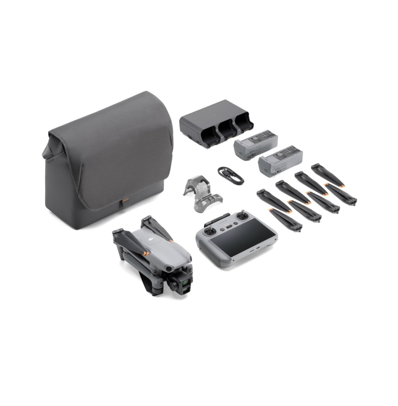 DJI Air 3 Fly More Combo (DJI RC 2) met 3 accu's, 250 tot 900 gram, 30 tot 45 minuten, Cameradrone, Extra accu('s)