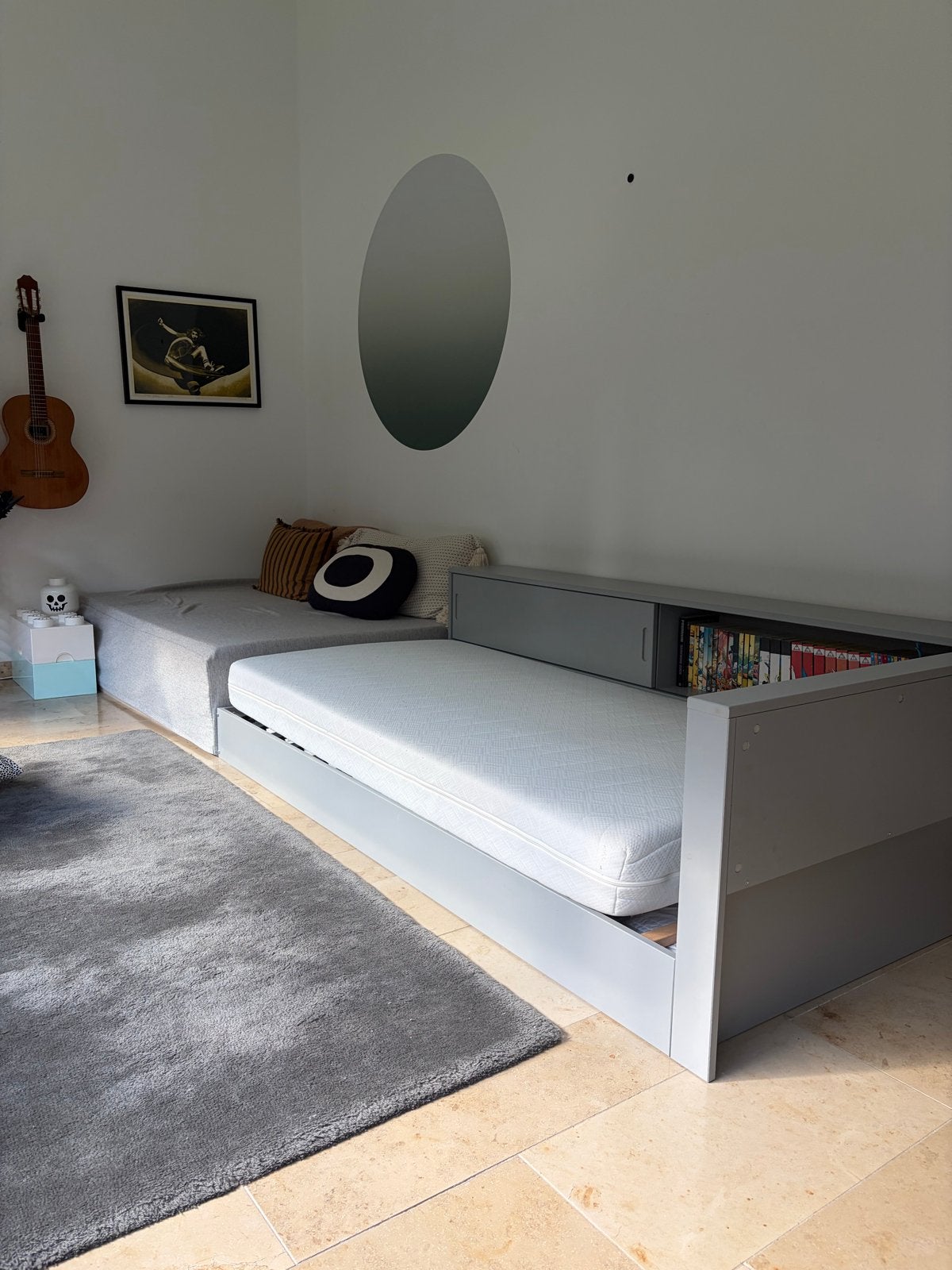 WOOOD Hoekbed Carter Grenenhout, 90 x 200cm, Ophalen, 90 cm, Eenpersoons, Zo goed als nieuw