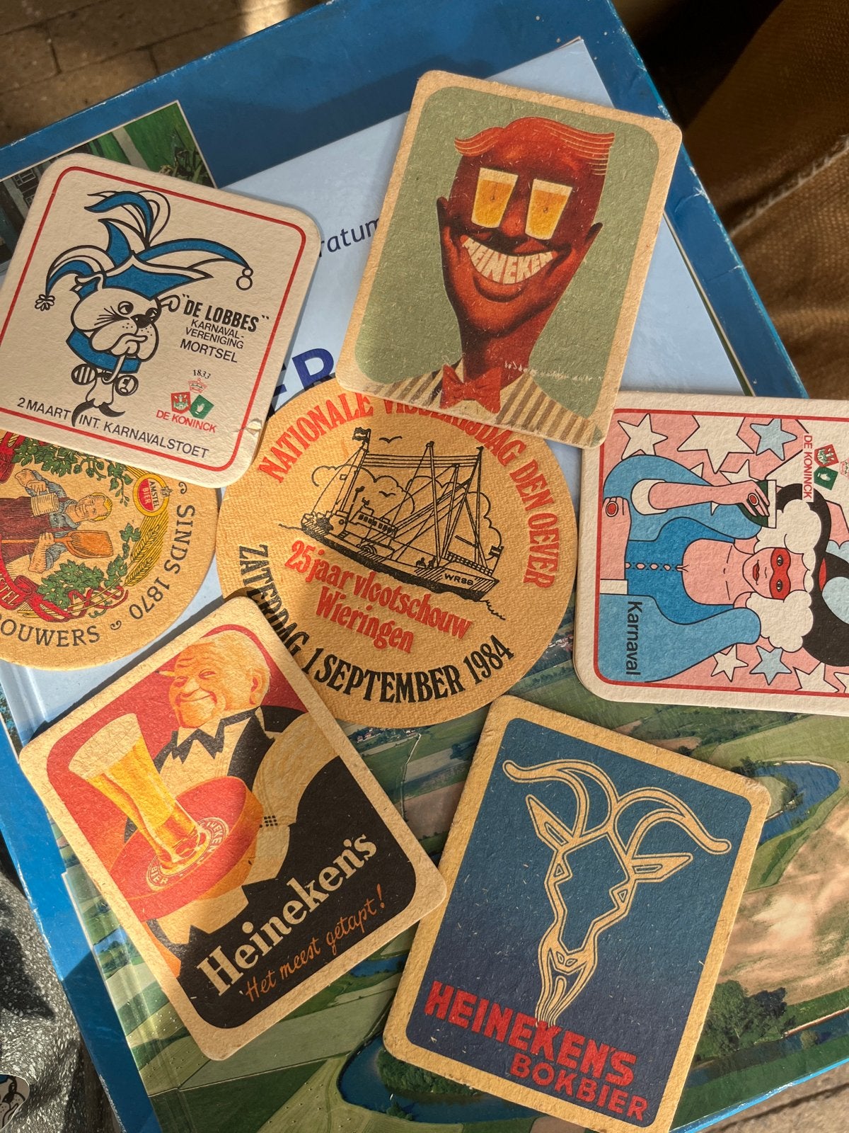 Grote collectie vintage bierviltjes (ca. 100 stuks), Verzamelen, Biermerken, Gebruikt, Viltje(s), Heineken, Ophalen of Verzenden