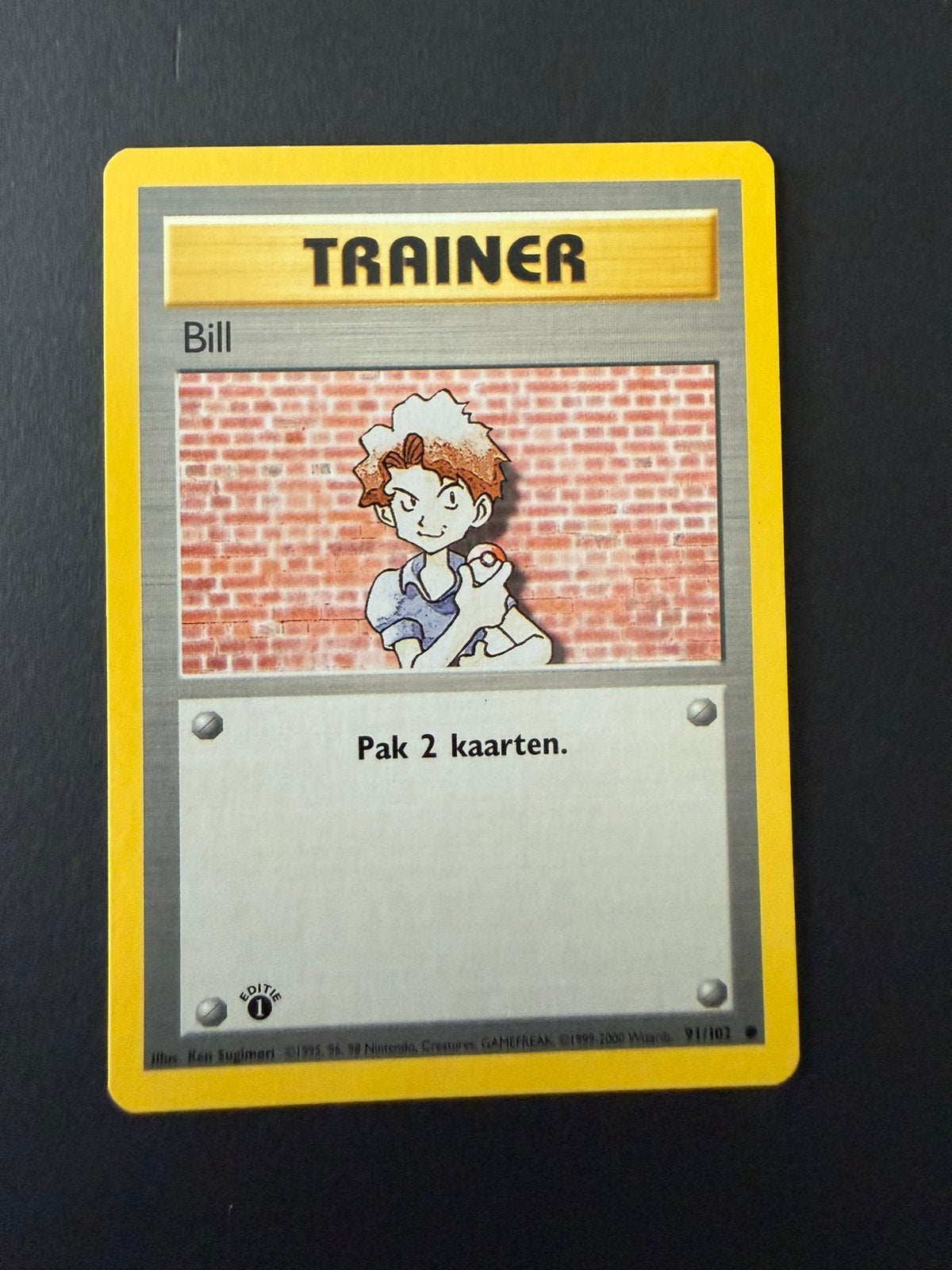Base NL 1 Edition 91/102 Bill Trainer, Hobby en Vrije tijd, Verzamelkaartspellen | Pokémon, Nieuw, Losse kaart, Verzenden