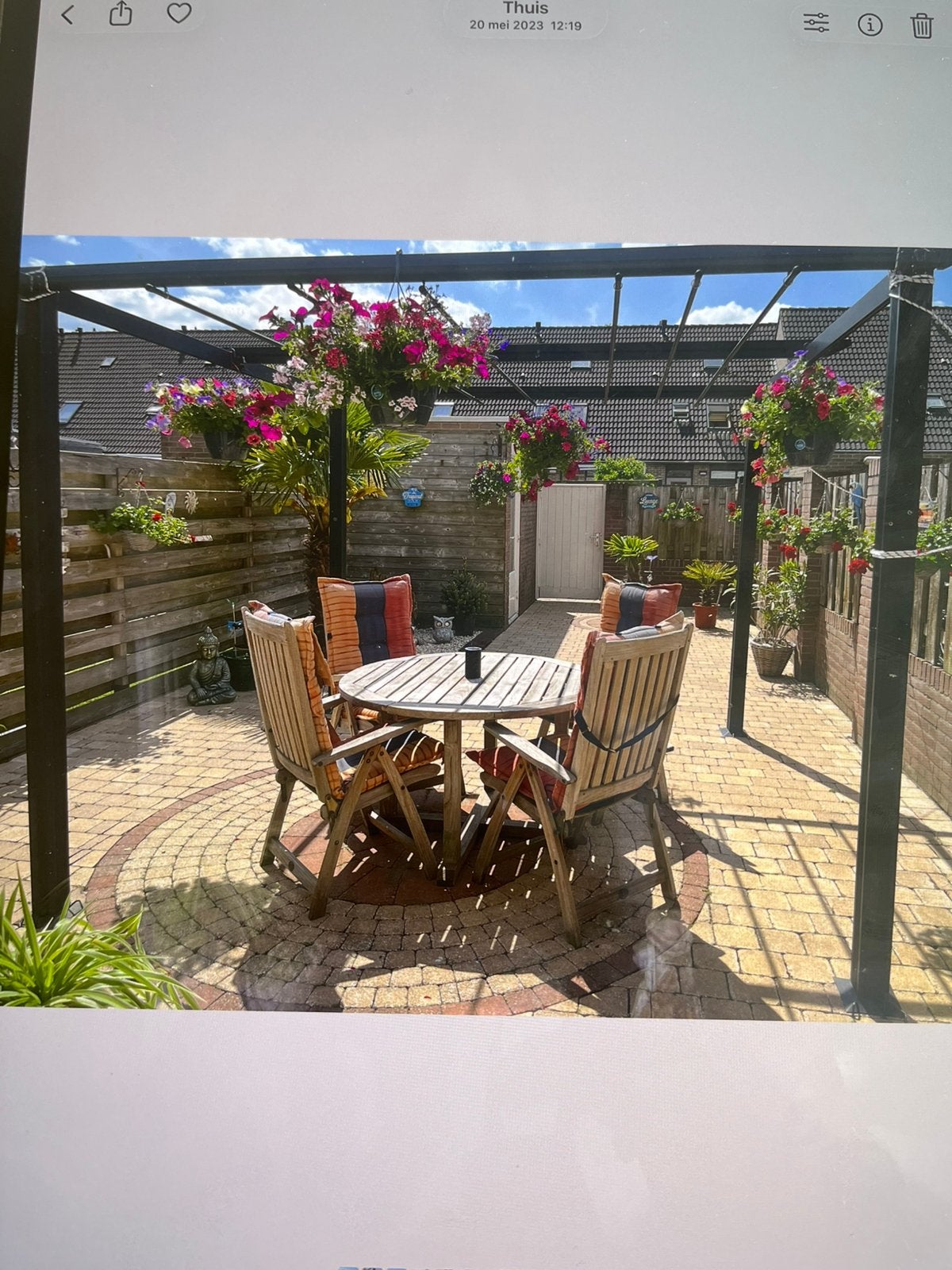 Prieel /pergola aluminium ca 3x3, Tuin en Terras, Overkappingen, Ophalen, Zo goed als nieuw, Tuinpaviljoen