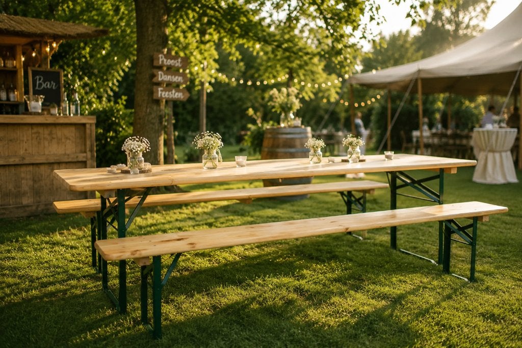 Bierbank huren |€ 5,00 per stuk per 3 huurdagen, Ophalen of Verzenden, Nieuw, Overige