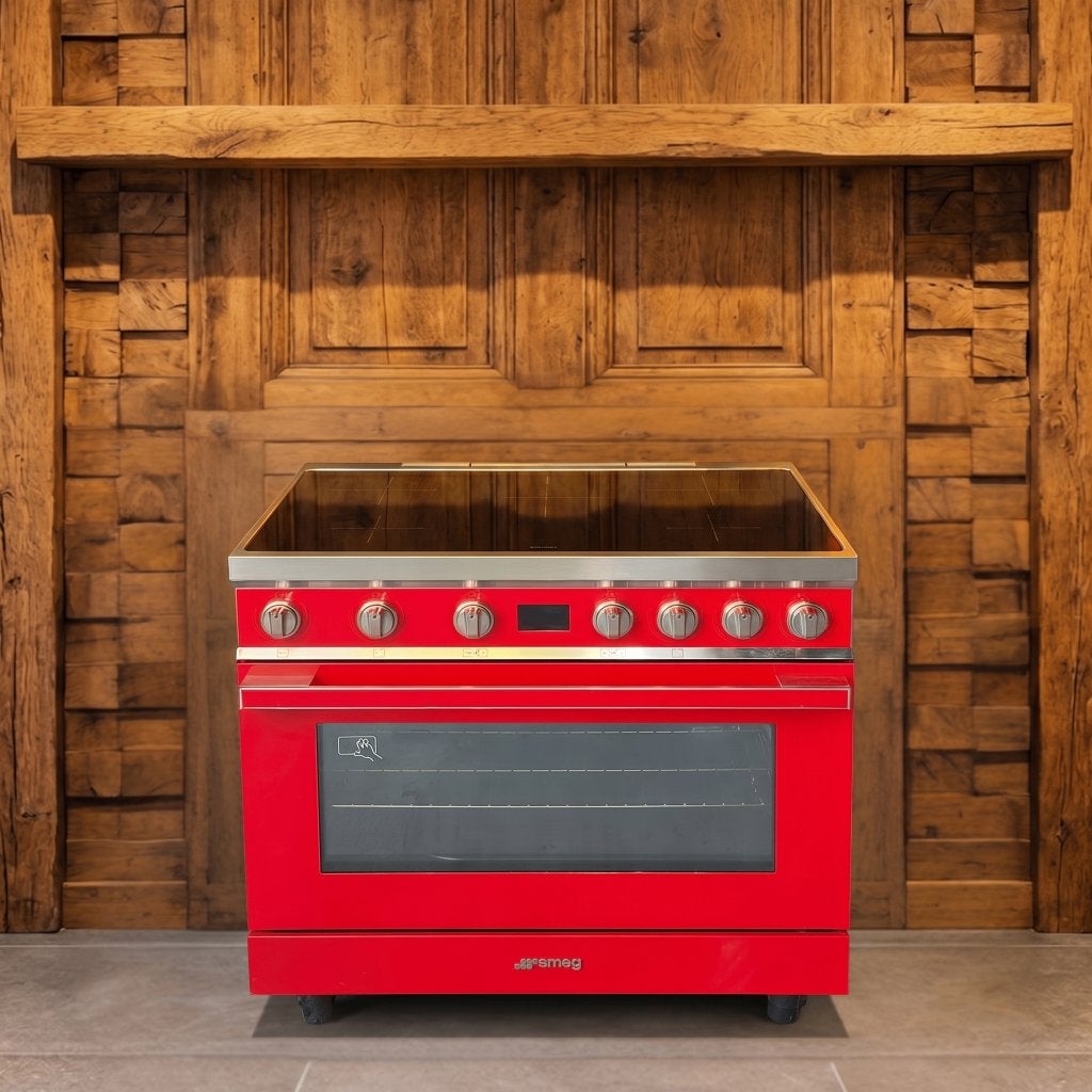Smeg Portofino 90 · rood · INDUCTIE · conditierapport 0010, Witgoed en Apparatuur, 60 cm of meer, Ophalen of Verzenden, Zo goed als nieuw