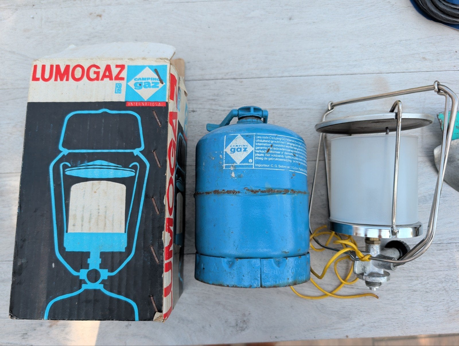 Campingaz Lumogaz 901 gaslamp met gasfles, Ophalen, Gebruikt