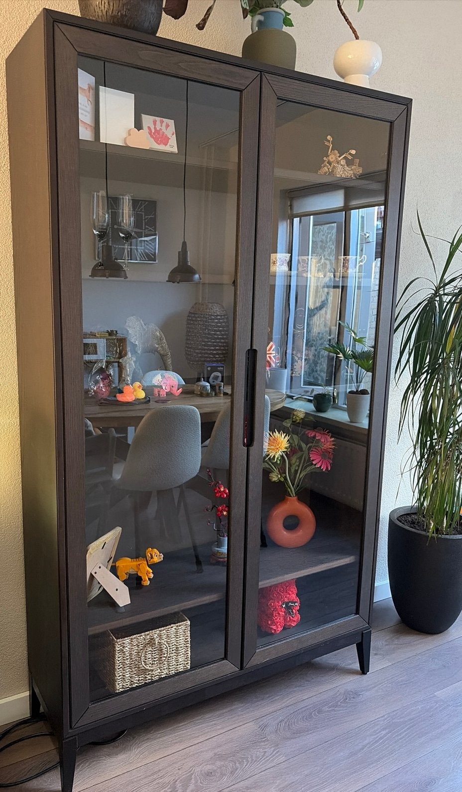 IKEA REGISSÖR Vitrinekast, Ophalen, 100 tot 150 cm, 200 cm of meer, Zo goed als nieuw