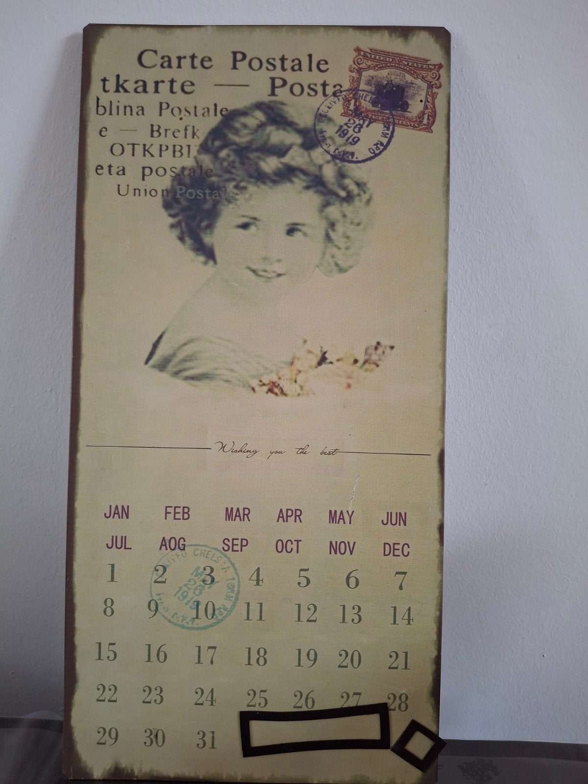 Mooi metalen bordje - Kalender met magneetjes, Ophalen of Verzenden, Gebruikt