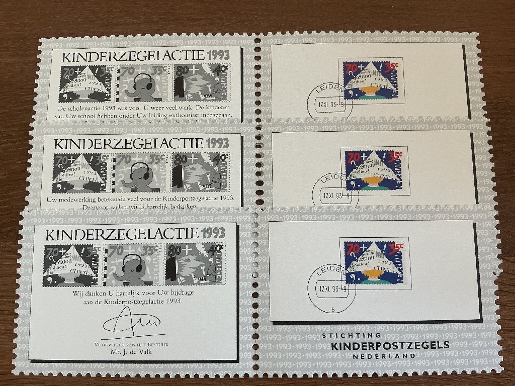 Kinderbedankkaart C 1993 B-C-S kinderzegels incl verz.€ 3,-, Verzenden