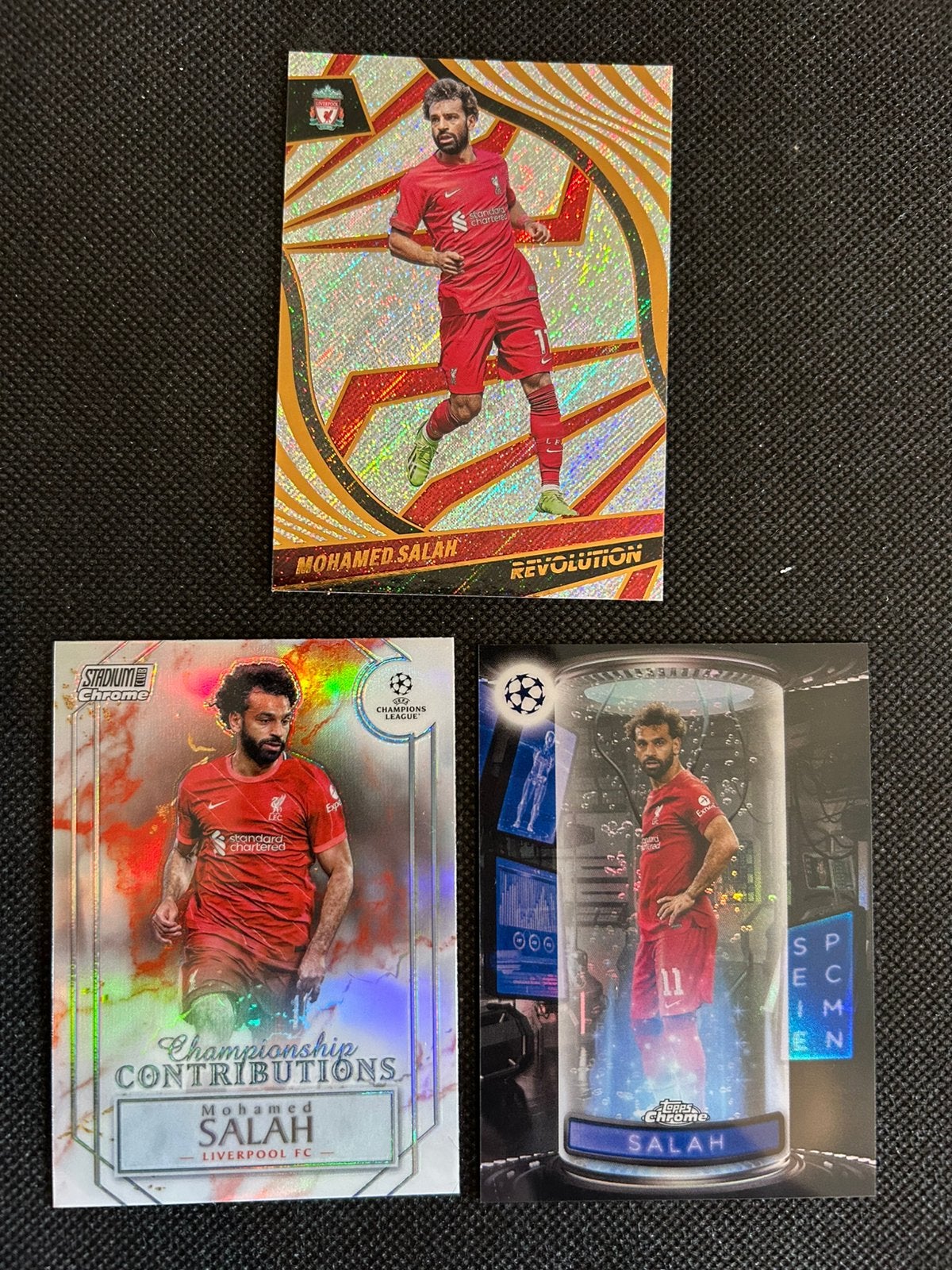 Drie Mohamed Salah voetbalkaartjes, Ophalen of Verzenden, Zo goed als nieuw, Buitenlandse clubs