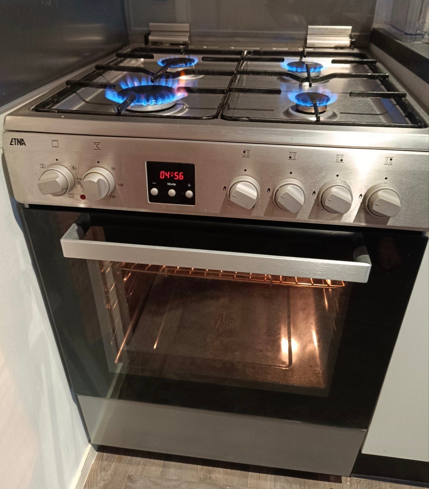 Etna Stove and Oven with Fan, Ophalen, 4 kookzones, Gas, Vrijstaand
