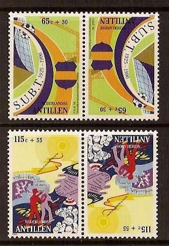 Nederlandse Antillen 947/8a postfris Tete Beche paren 1990, Ophalen of Verzenden, Postfris
