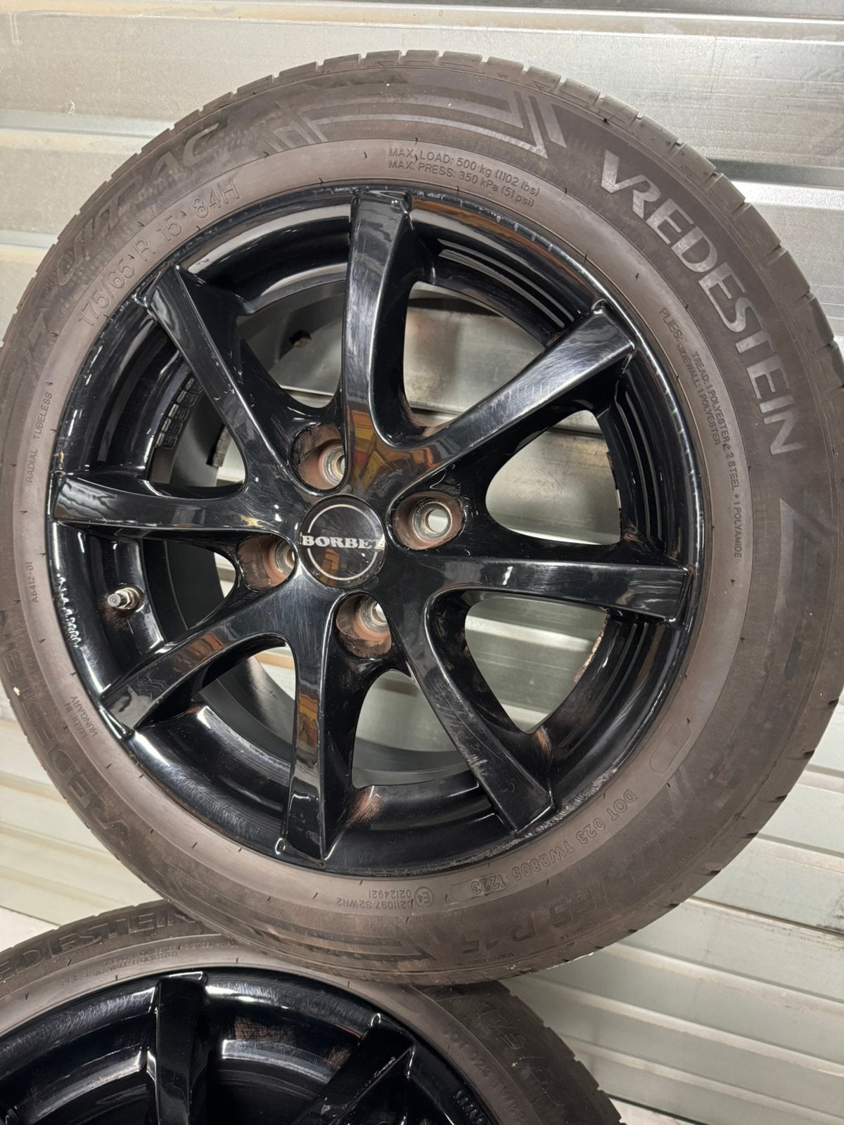 15” zomersetje Mini 4x100 Cooper, One, Cabrio 175/65R15, Gebruikt, 15 inch, Velg(en), 175 mm