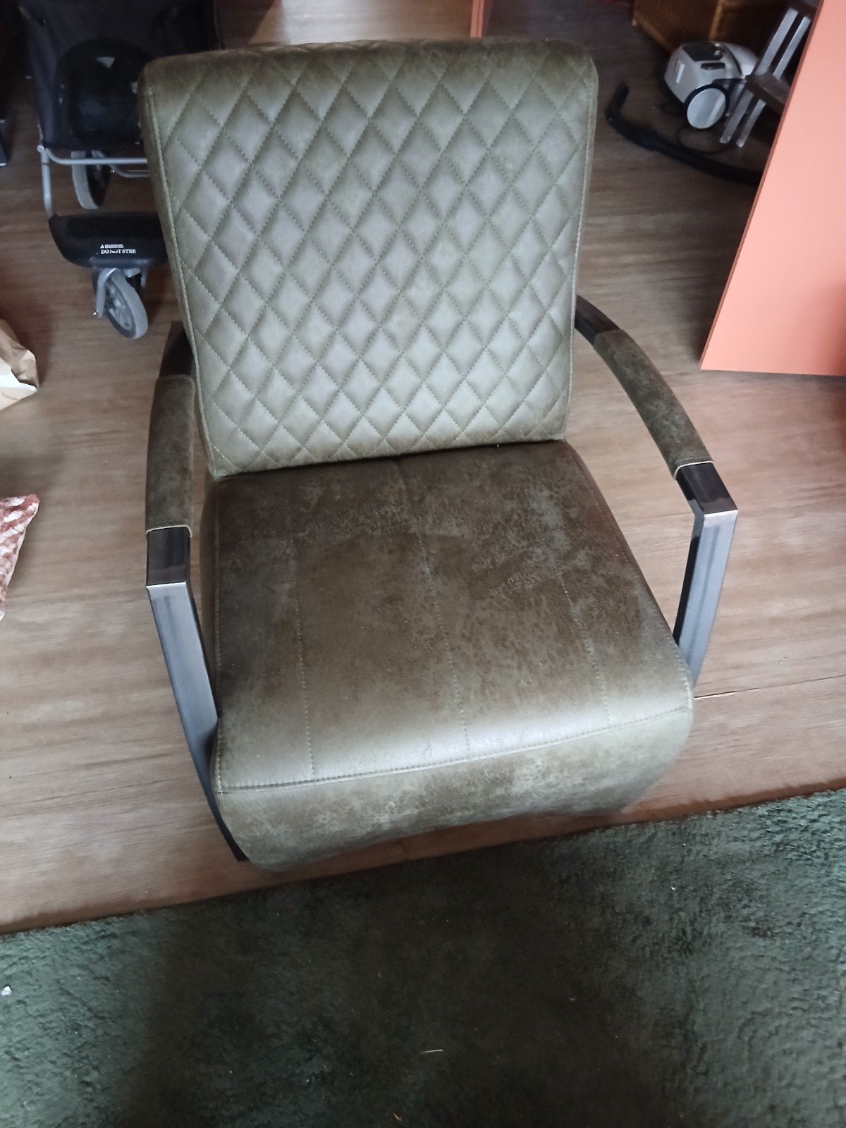 fauteuils  groen leer, Ophalen, Minder dan 75 cm, Nieuw, Leer