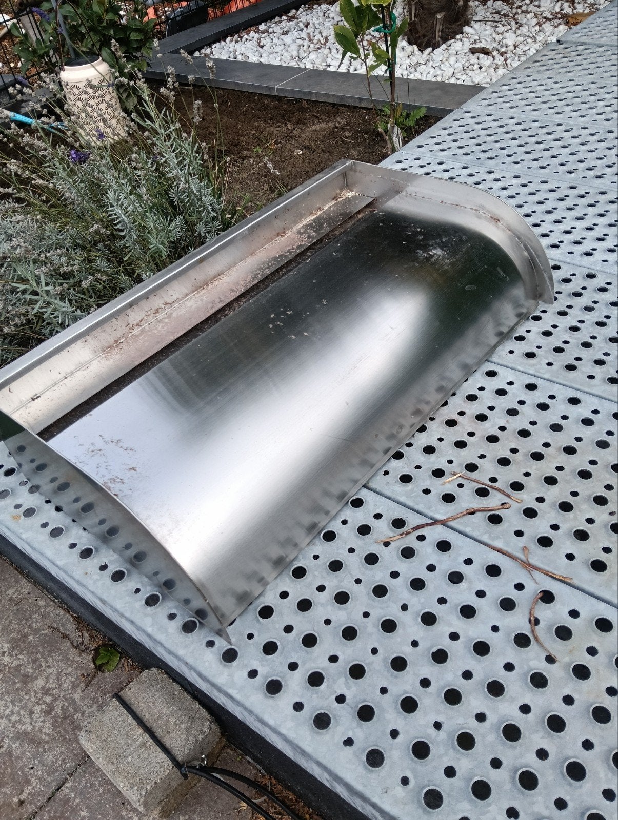 vijver uitloop rvs 60 cm breed met ledverlichting, Tuin en Terras, Ophalen, Gebruikt, Overige typen