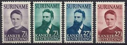 Suriname NVPH nr 280/3 postfris Curie en Röntgen 1950, Ophalen of Verzenden, Postfris