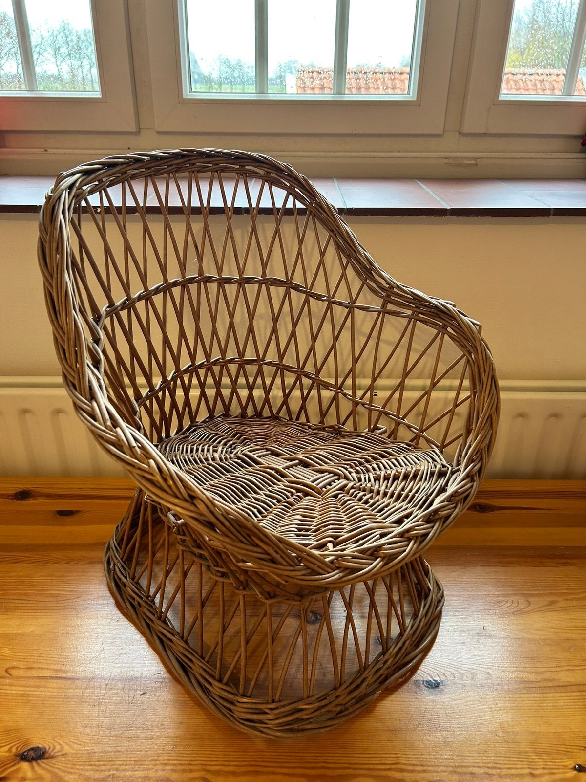 Vintage Rieten Kinderstoeltje - Goede Staat, Ophalen, Zo goed als nieuw, Stoel(en)