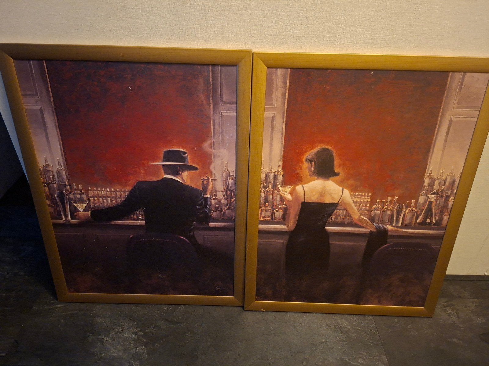 Schilderijen set Brent Lynch: evening lounge (2 stu, Ophalen, Gebruikt, 125 cm of meer, Schilderij