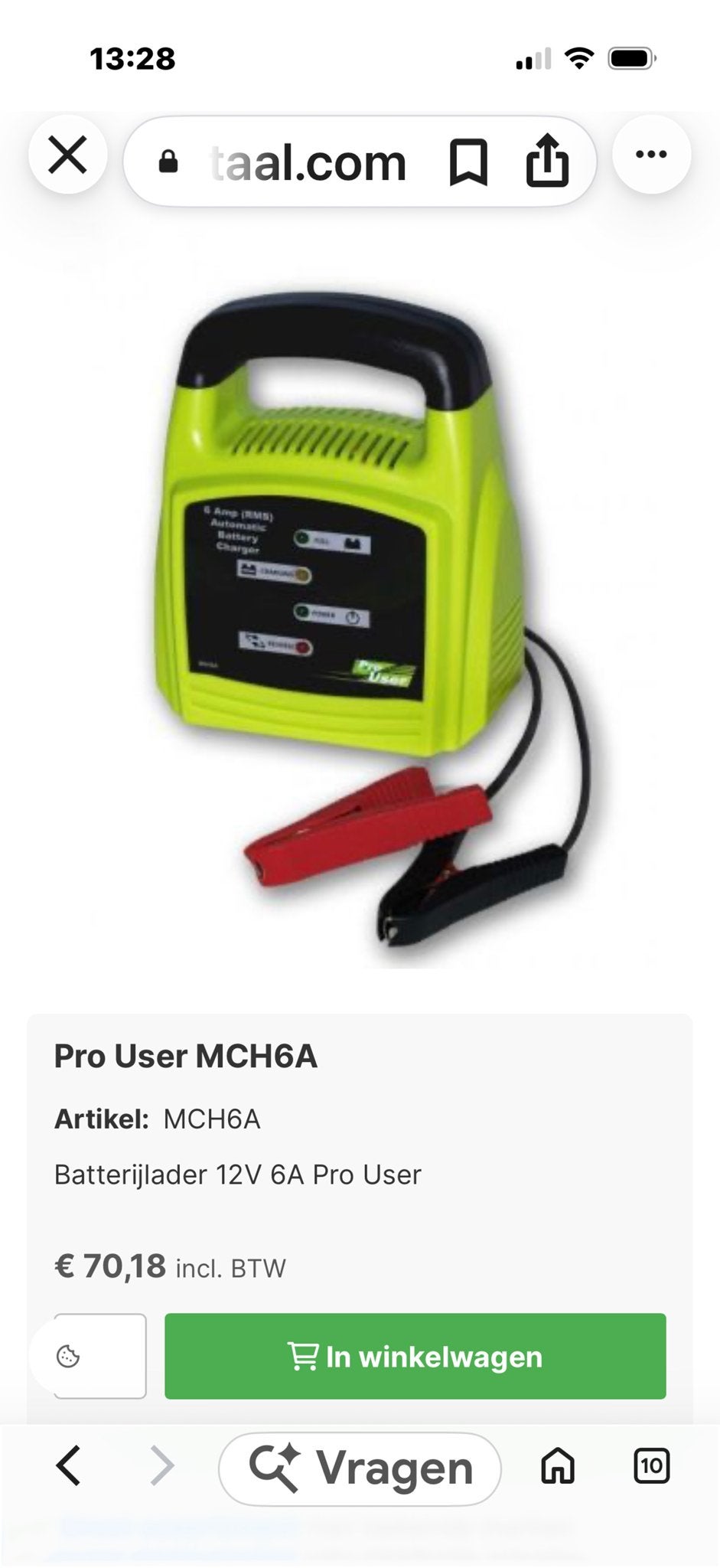 Pro User MCH6A Automatische Acculader 12V 6A, Nieuw, Universele onderdelen