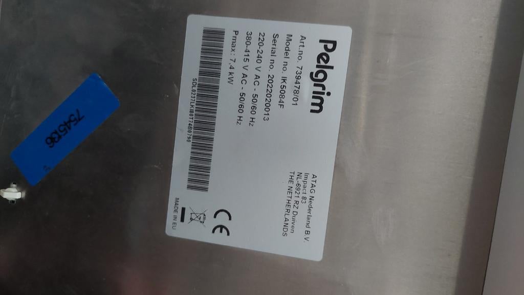 Pelgrim IK5084F Inductiekookplaat, Ophalen, Gebruikt, 4 kookzones, Inbouw