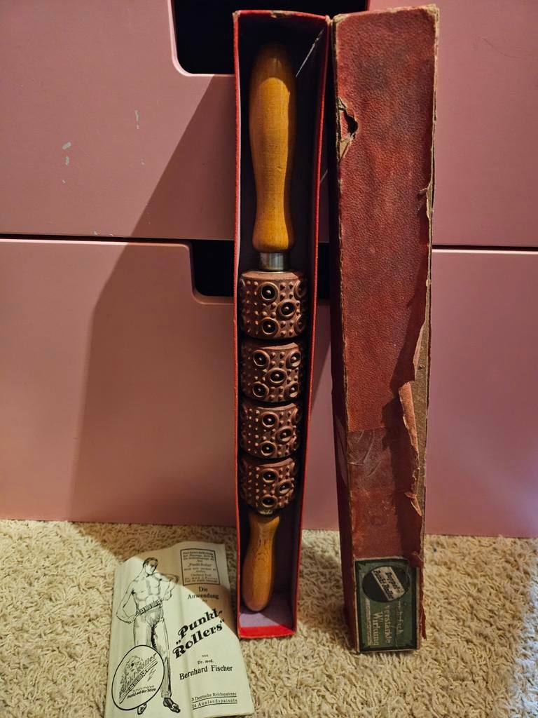 Punkt Roller vintage retro jaren 20 massage roller, Ophalen of Verzenden