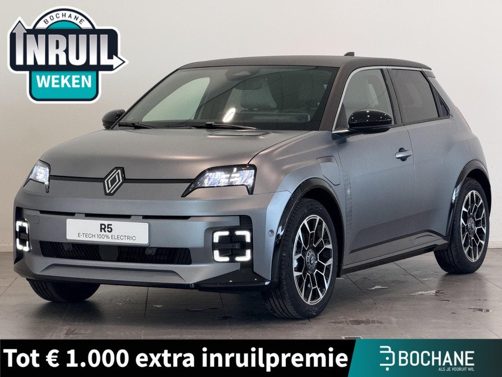 Renault 5 Comfort Range Roland Garros 52 kWh | Harman/Kardon, Auto's, Renault, Leder en Stof, Nieuw, Zilver of Grijs, Automatische klimaatregeling