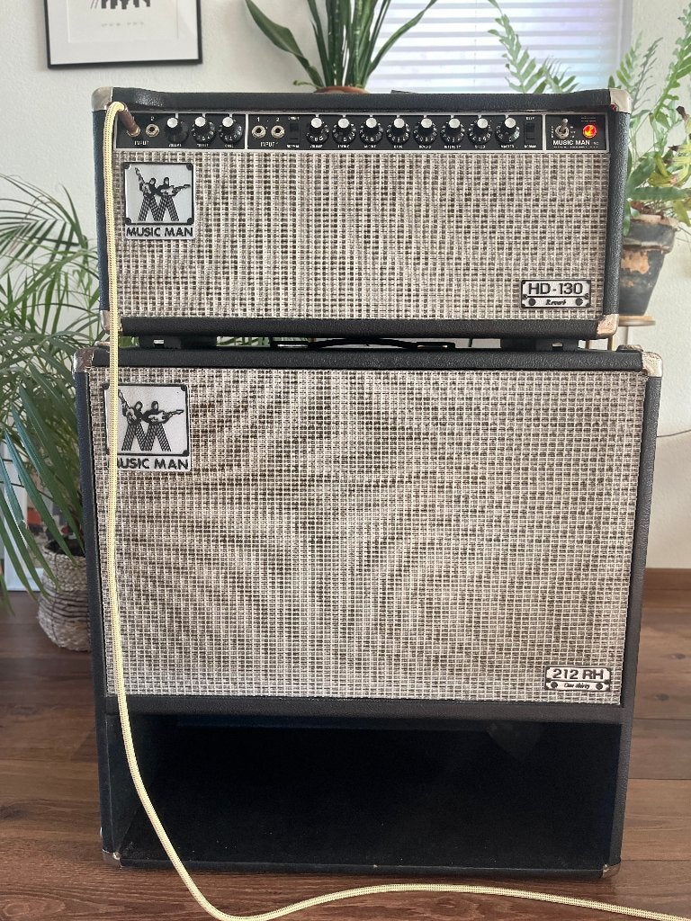 Music Man HD-130 Reverb Top met 212RH Cabinet, Ophalen, Gebruikt, Gitaar, 100 watt of meer