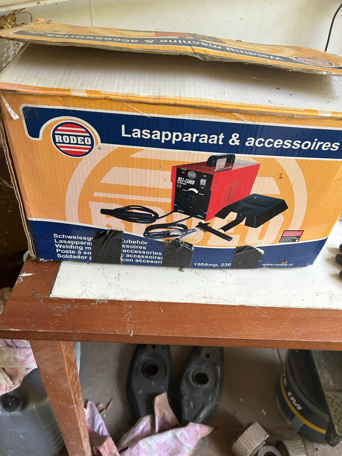 Rodeo BXI-1500B Lasapparaat met toebehoren, Doe-het-zelf en Verbouw, Gereedschap | Lasapparaten, Ophalen, Gebruikt, Nvr, Elektroden