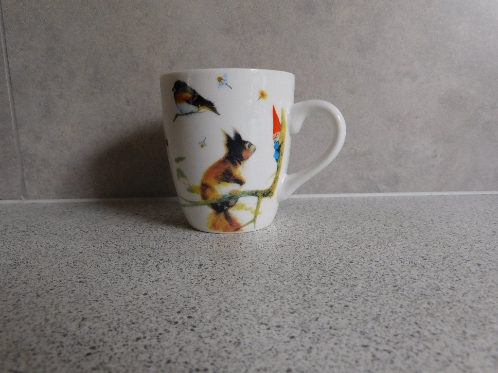 Senseo Mok David de Kabouter Rien Poortvliet Omgang Dieren, Overige merken, Zo goed als nieuw, Overige stijlen, Porselein