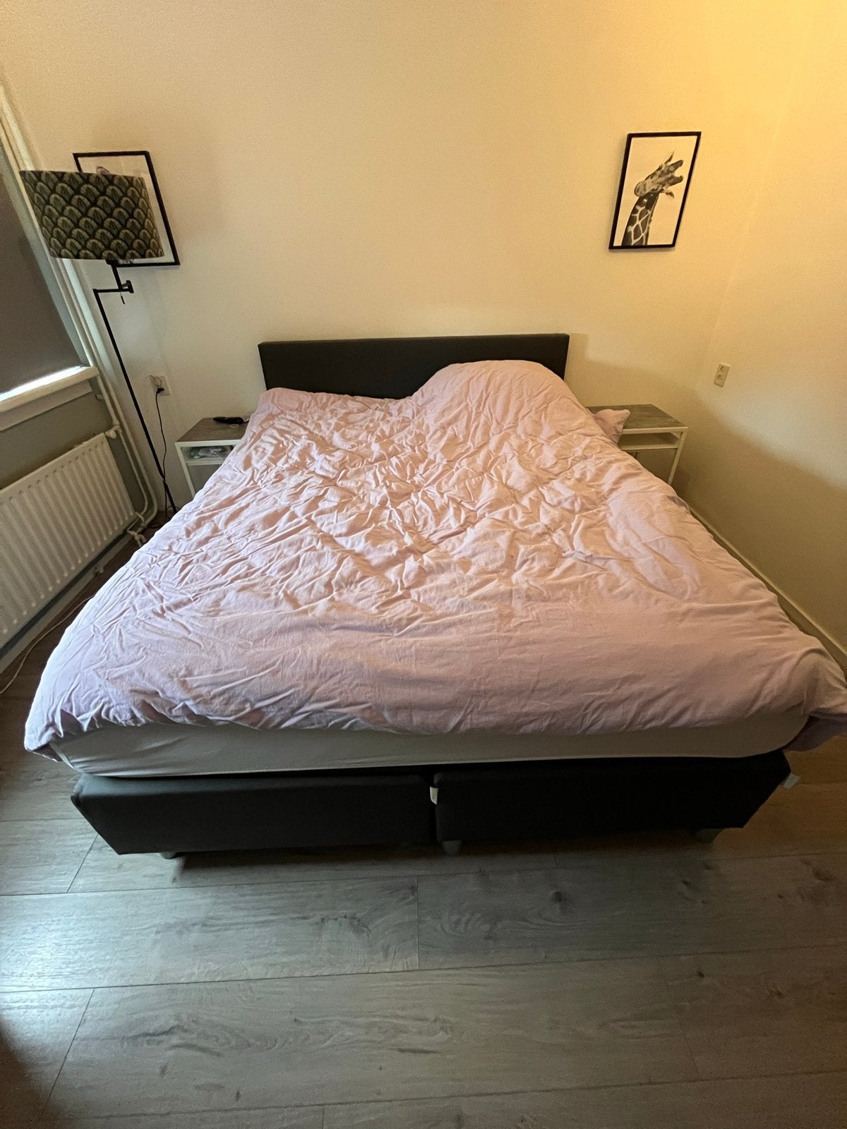 Tweepersoons Boxspring Bed 160 cm, Ophalen, Tweepersoons, Zo goed als nieuw, 200 cm