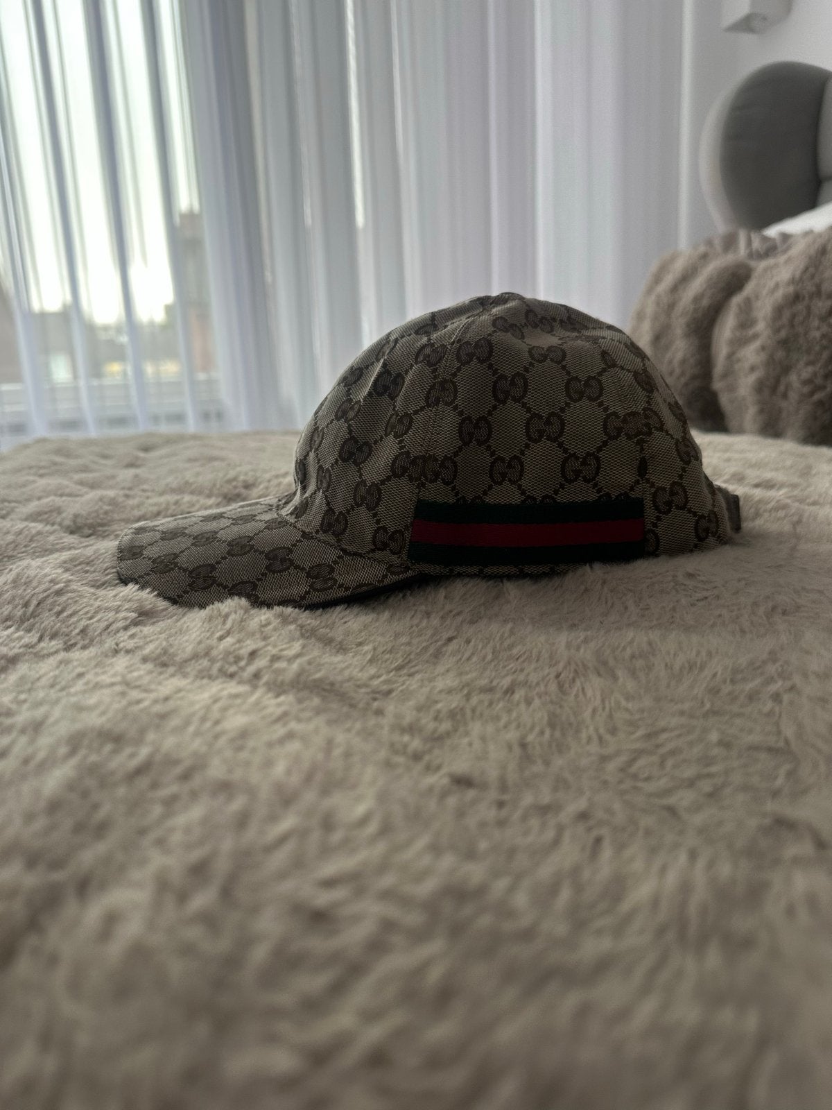 Gucci GG Canvas Baseballpet met Webdetail, Ophalen of Verzenden, Zo goed als nieuw, One size fits all, Pet