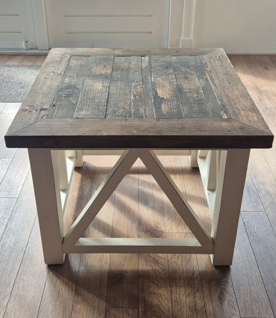 Sfeervolle Riviera Maison salontafel c.q.  bijzettafel., Ophalen, Gebruikt, 50 tot 100 cm, Vierkant