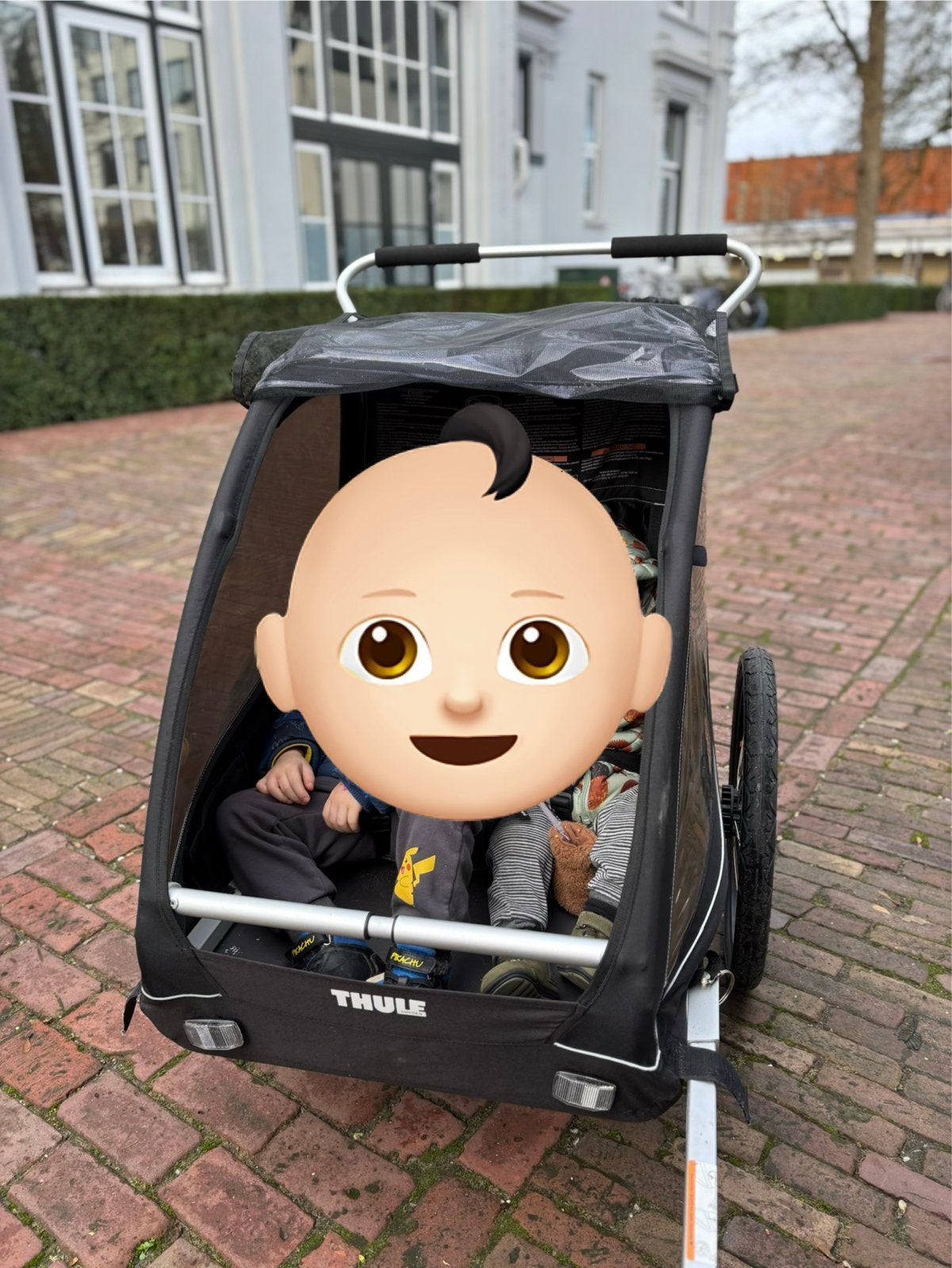 Thule Coaster 2 XT Fietskar Premium Zwart - Zo goed als nieu, Ophalen, Opvouwbaar, Zo goed als nieuw, Kinderkar