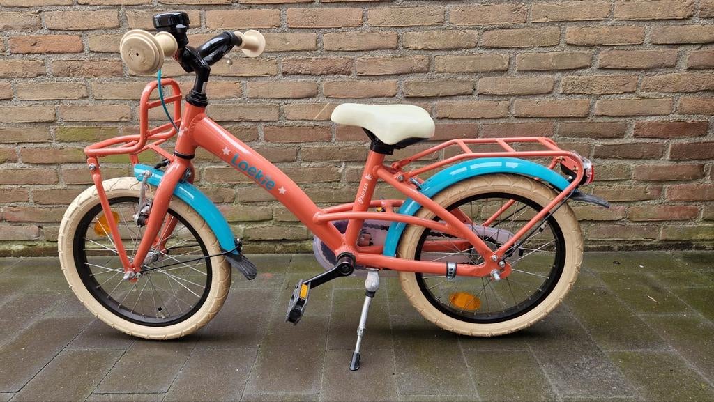 Loekie Prinses roze/ turquoise kinderfiets 16 inch, Ophalen, Gebruikt, 16 tot 20 inch