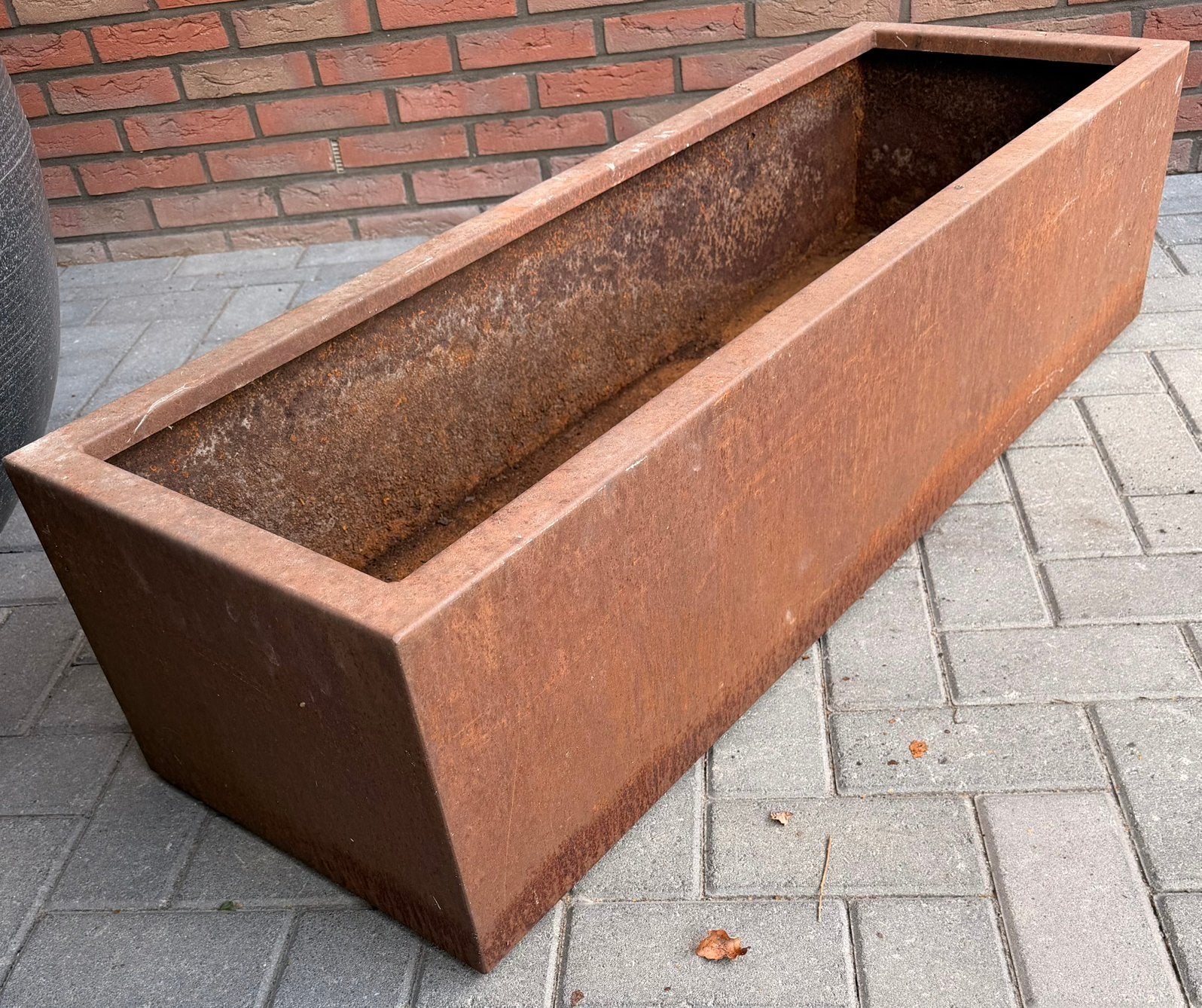 Cortonstaal verrijdbare plantenbak, Ophalen, 100 cm of meer, Zo goed als nieuw, Metaal