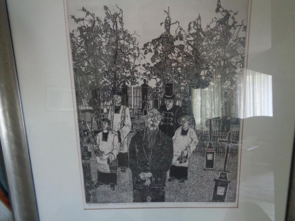 Jos Hameleers – ets/aquatint (9/100) ingelijst, Ophalen, Ingelijst