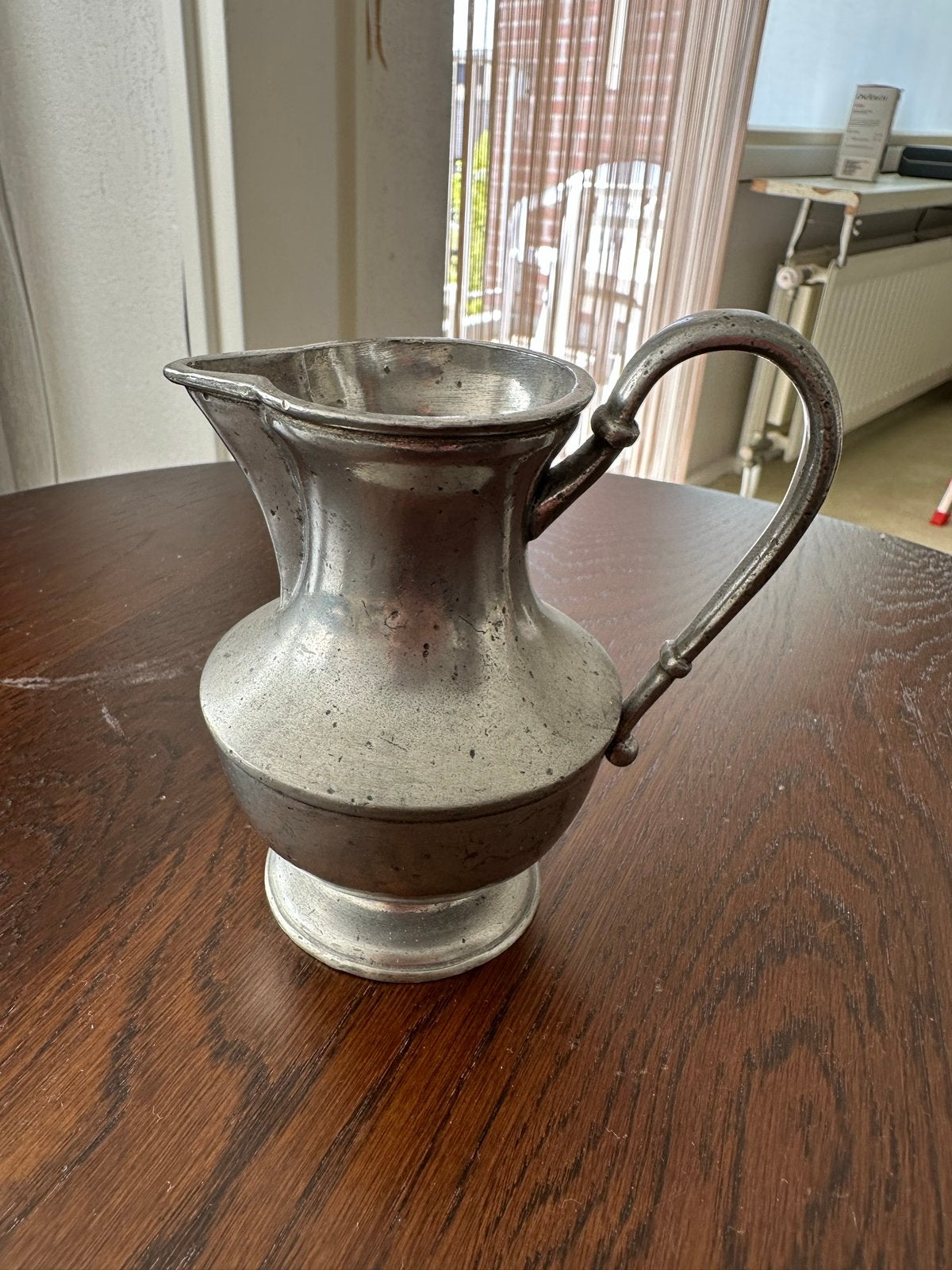 Antieke tinnen kan met handvat en stempel, Antiek en Kunst, Antiek | Tin, Ophalen
