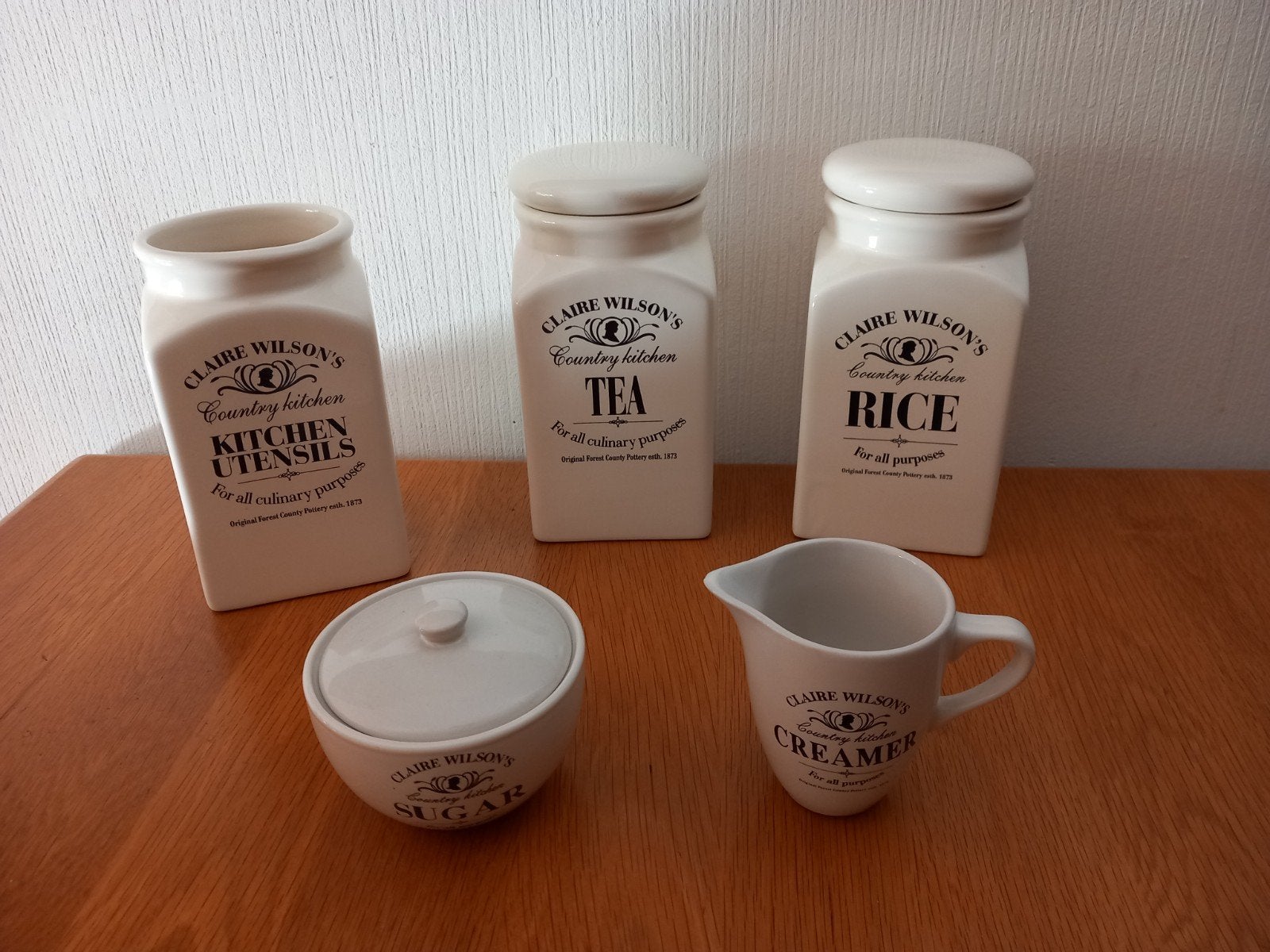 Claire Wilson's Country Kitchen Voorraadpotten Set, Ophalen, Zo goed als nieuw, Voorraadpot, Steen/keramiek