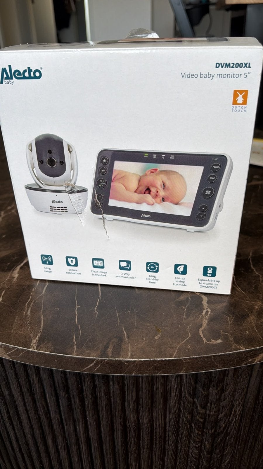 Alecto Baby DVM200XL Video Babyfoon 5 inch, Ophalen of Verzenden, Nieuw, 250 meter of meer, Camera