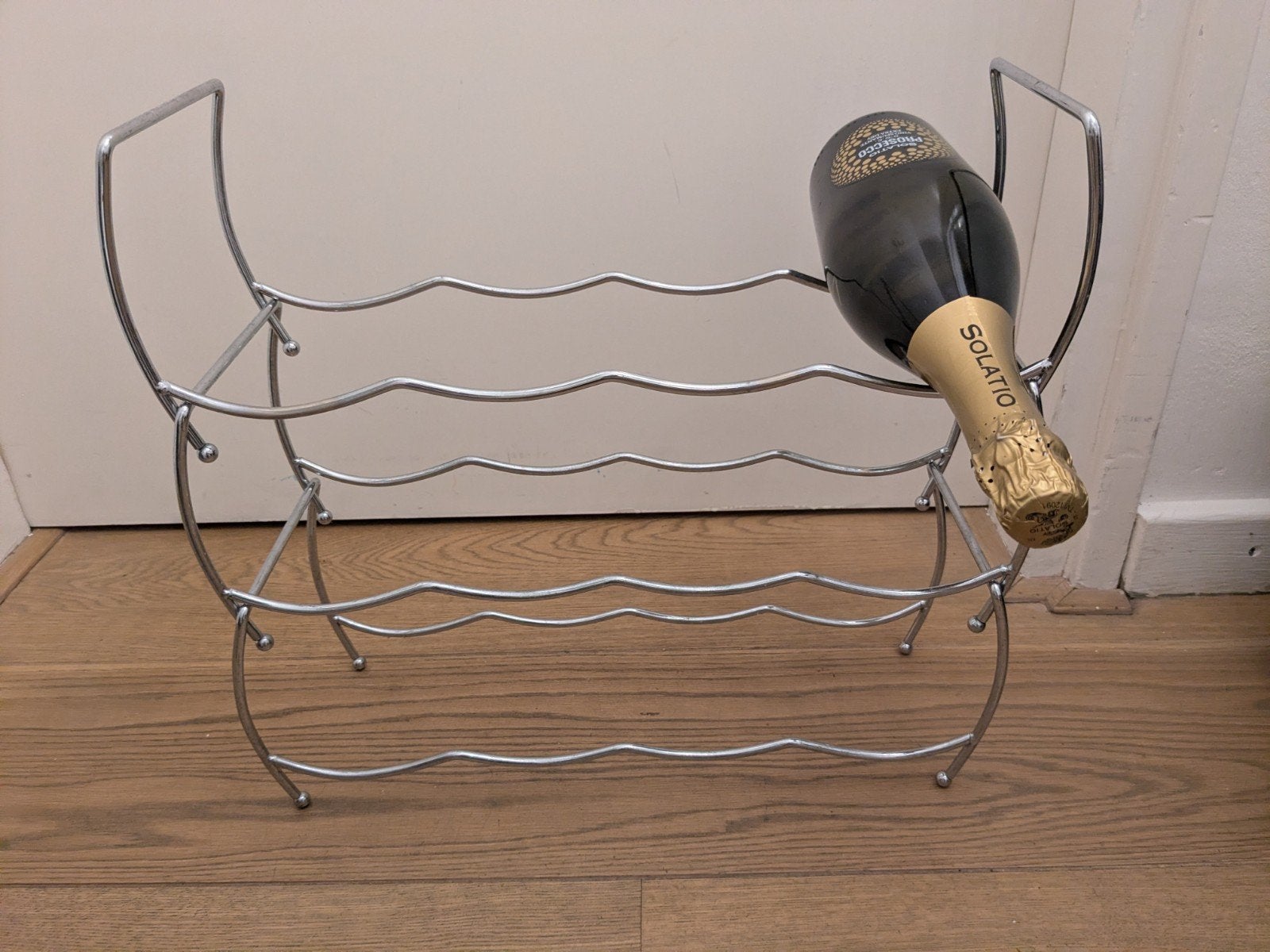 Metalen wijnrek voor 12 flessen, Huis en Inrichting, Woonaccessoires | Wijnrekken, Ophalen, Gebruikt, 5 tot 15 flessen, Metaal