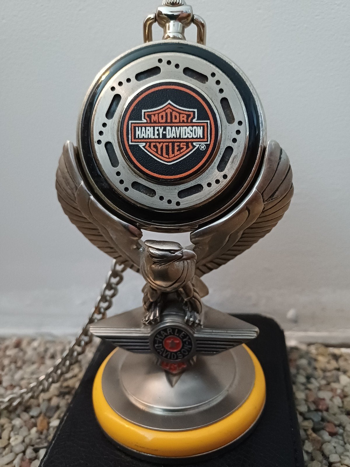 Prachtig Harley Davidson zakhorloge met houder en riemhouder, Ophalen, Gebruikt