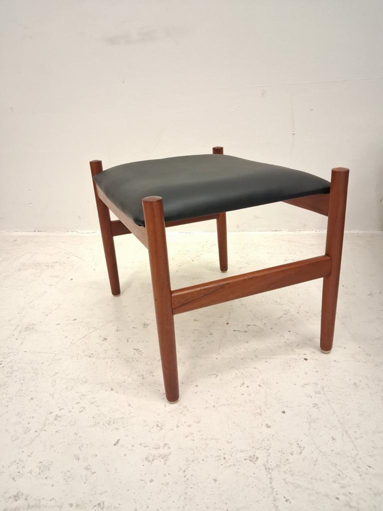 Vintag Voetenbankje Hugo Frandsen spøttrup ottoman, Hout, Gebruikt, 50 tot 75 cm, Ophalen of Verzenden