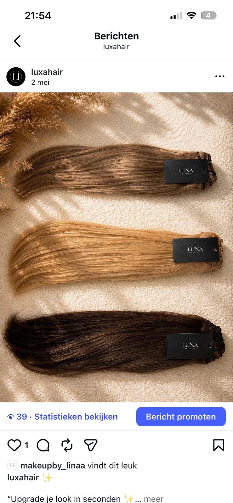 Luxa hair clip in extensions, Ophalen of Verzenden, Nieuw, Pruik of Haarverlenging