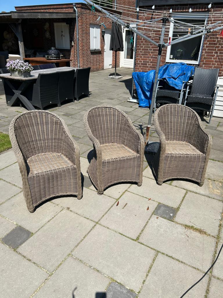3 Wicker tuinstoelen Pure Home Collection, Tuin en Terras, Ophalen of Verzenden, Gebruikt, Wicker