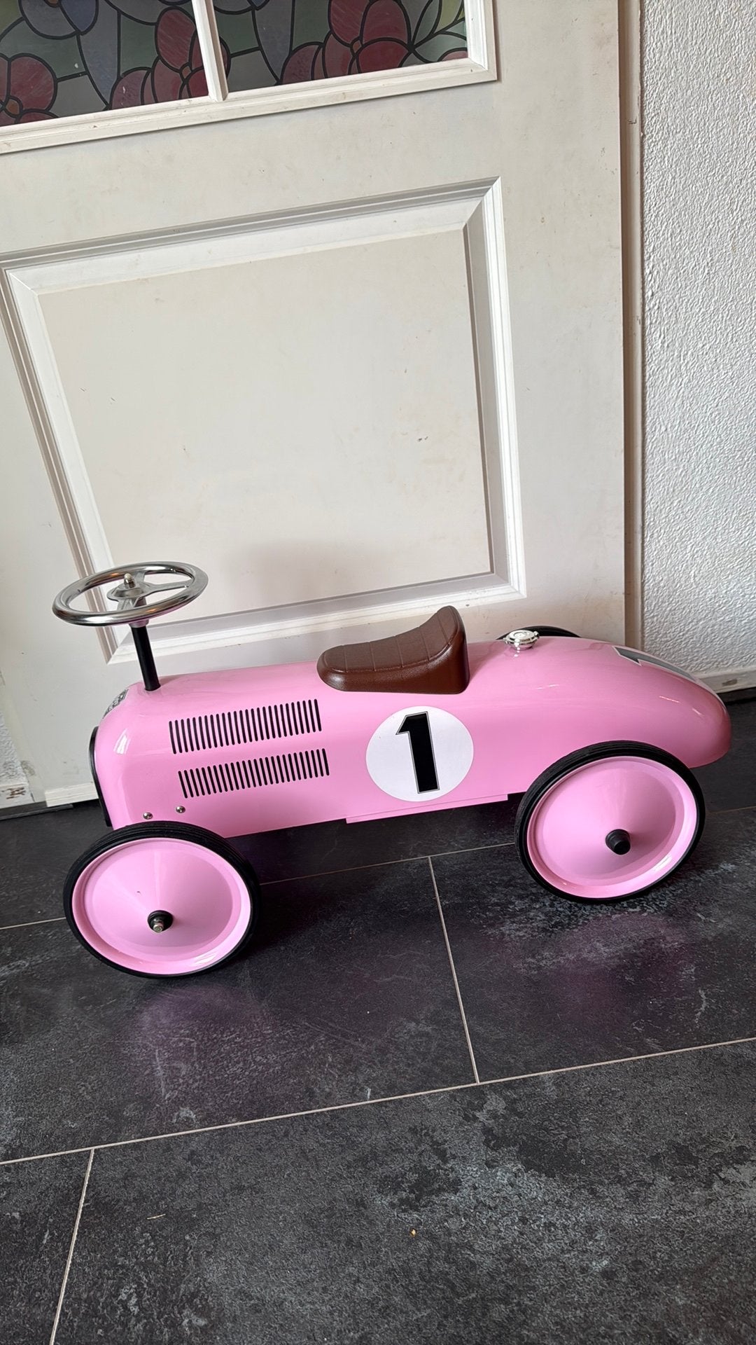 Retro loopauto roze, Kinderen en Baby's, Ophalen, Nieuw