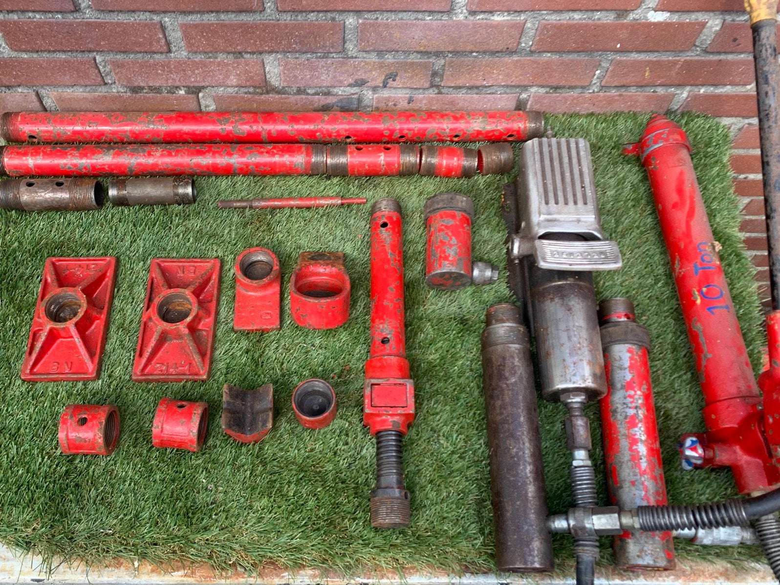 Auto richt gereedschap plunjers hand en hydraulische pomp, Auto diversen, Krikken, Ophalen, Gebruikt, Hydraulisch, Potkrik