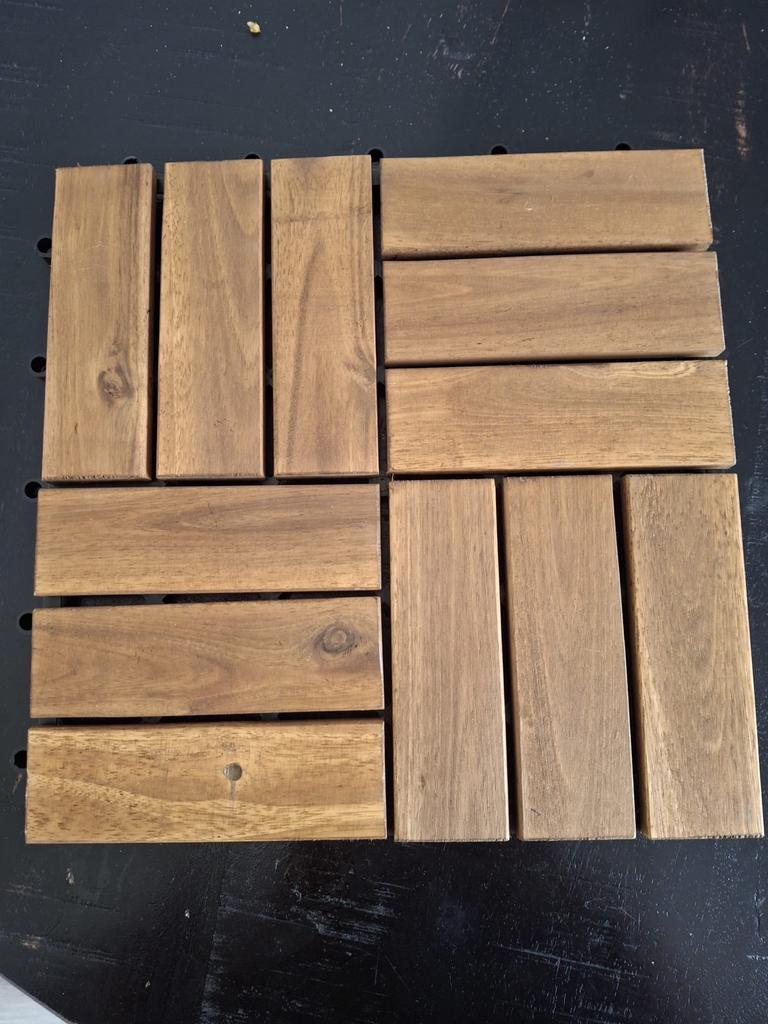 Houten terrastegels (Acaciahout)- Set van 4 stuks, Tuin en Terras, Terrasdelen en Vlonders, Ophalen of Verzenden, Nieuw, Hout